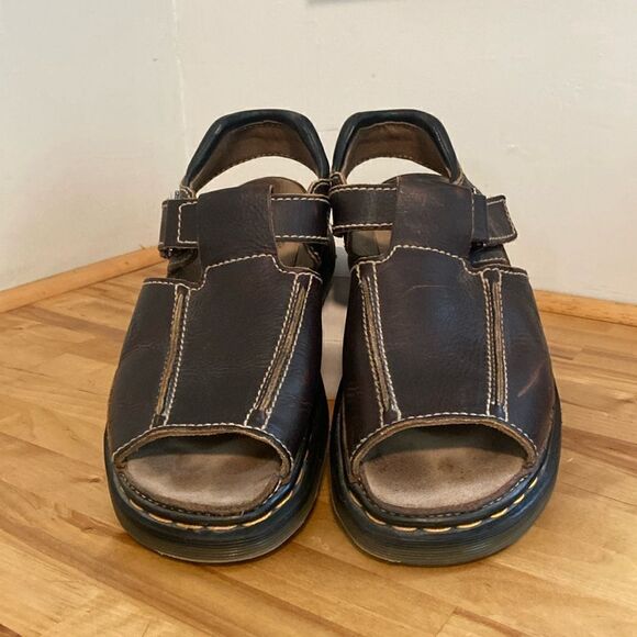 Dr. Martens Brown Leather Vintage Y2K 9064 Men's Airwair Chunky Sandal Size 10 - Picture 1 of 11